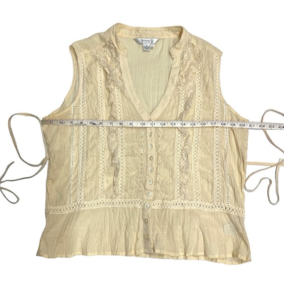 SOLD 🔴 Conrad lace embroidered vest top size 16 beige tan vintage - Picture 9 of 14